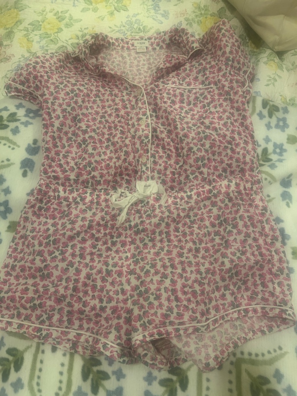 J.Crew Factory Pink Floral Short-Sleeve Pajama Set